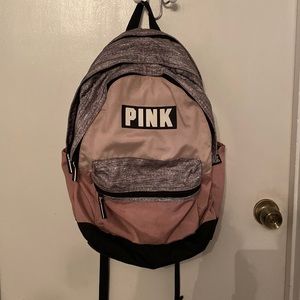 Pink and gray backpack